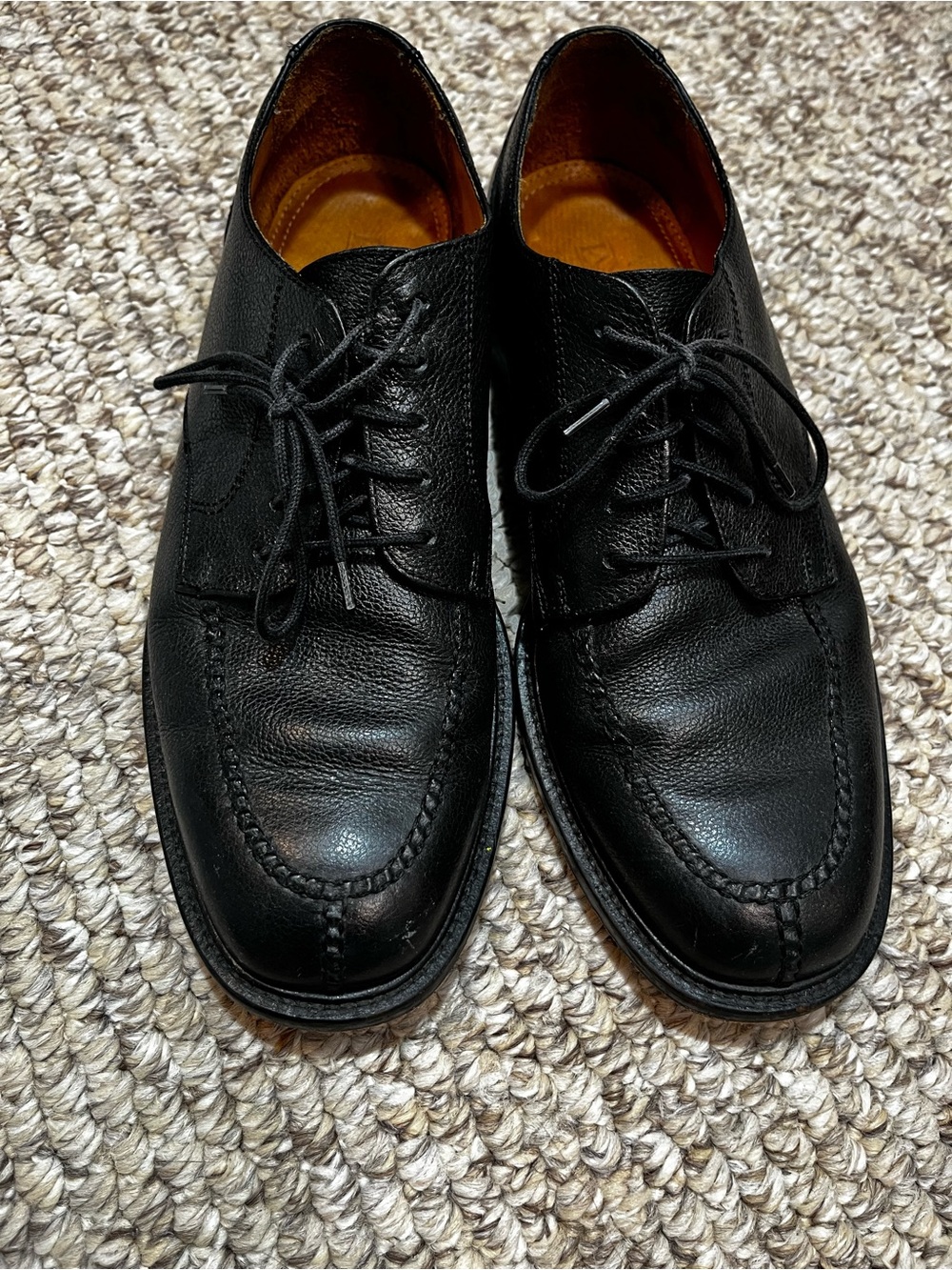 Lands’ End Men’s Black Leather Split Toe Derby Dress Shoes Size 9M Brazil